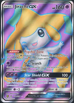 2020 Pokemon Jirachi GX Alt Art Promo Full Art 79a/236 Card SUN & MOON VG EX - Image 1