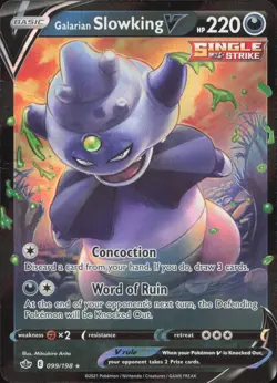 Galarian Slowking V 099/198 Holo V Rare Chilling Reign Pokemon Near Mint - Image 1
