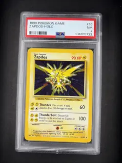 1999 Pokemon TCG Base Set Zapdos Holo Rare 16/102 PSA 7 Graded English - Image 1