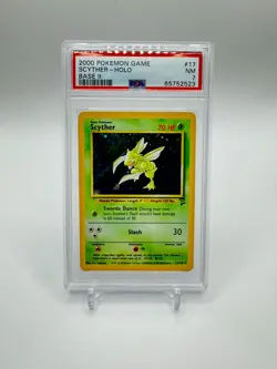 PSA 7 2000 POKEMON BASE SET 2 SCYTHER HOLO #17 - Image 1