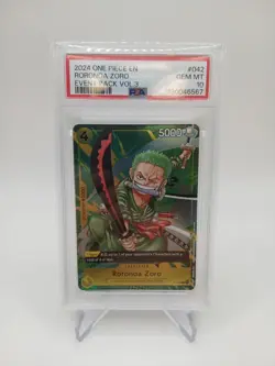 2024 ONE PIECE P-042 EVENT PACK VOL 3 PROMO RORONOA ZORO PSA 10 - Image 1