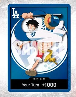 ONE PIECE TCG LOS ANGELES DODGERS MONKEY D LUFFY DON CARD PROMO 2026 PRESALE - Image 1