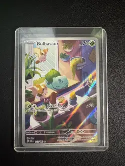 Pokemon TCG Bulbasaur Stellar Crown Illustration Rare Holo Card 143/142 NM CARD - Image 1