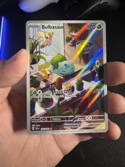 Pokemon TCG Bulbasaur Stellar Crown Illustration Rare Holo Card 143/142 NM CARD - Image 3