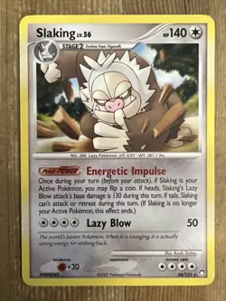 Pokemon Card SLAKING 34/123 Mysterious Treasures RARE LP - Image 1