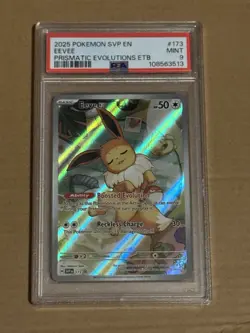 Pokemon TCG Eevee Prismatic Evolutions Black Star Promo Card ETB #173 PSA 9 - Image 1