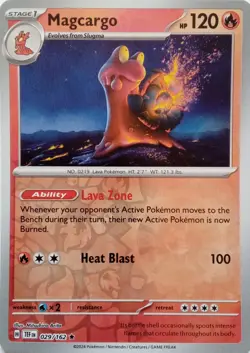029/162 MAGCARGO REVERSE HOLO TEMPORAL FORCES POKEMON CARD - Image 1