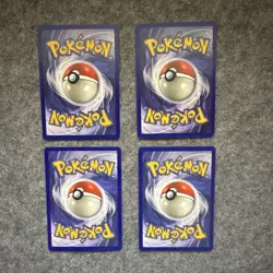 Pokemon TCG 1999 Trainer 4-Card Lot Mysterious Fossil Poke Ball 1st Gambler 1st - Image 2
