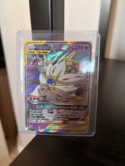 Pokemon TCG Solgaleo & Lunala GX Holo Card 75/236 Sun & Moon Cosmic Eclipse - Image 1