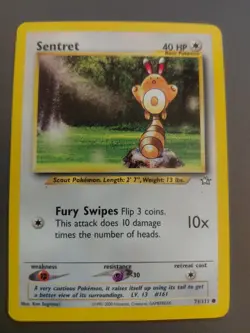 Pokemon Neo Genesis - Sentret Card 71/111 UNLIMITED EDITION - Vintage - Image 1