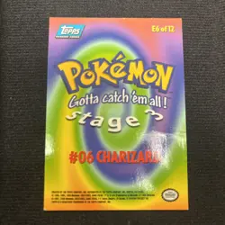 Charizard E6 of 12 Topps Movie Edition Black Logo Pokemon Card MP - Image 2