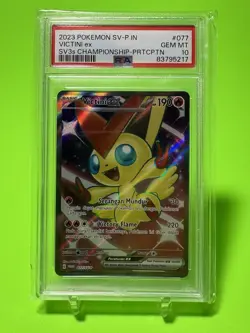 PSA 10 Victini 077/SV-P IN SV3s Championship Participation Indonesian Promo Card - Image 1
