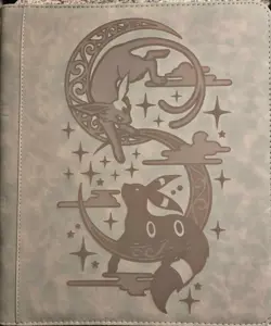Pokemon Umbreon & Espeon Engraved Gray Top Loader Binder 252 Cards - Image 1