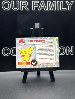 Pikachu #25 1999 Pokemon TV Animation Edition Black Logo Topps Non Holo - Image 4