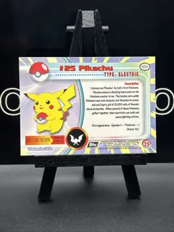 Pikachu #25 1999 Pokemon TV Animation Edition Black Logo Topps Non Holo - Image 5