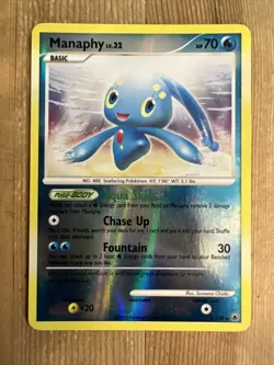 Manaphy - 8/100 - Holo Rare - Reverse Holo LP English Pokemon Majestic Dawn - Image 1