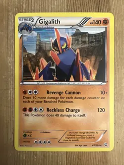 Pokemon TCG Gigalith Dragons Exalted 67/124 Holo Holo Rare NM - Image 1