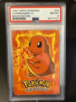 1999 Topps Pokemon Movie Charmander E4 PSA 8 NM-MT - Image 1