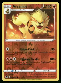 Arcanine 020/195 Reverse Holo Silver Tempest Pokemon NM - Image 1