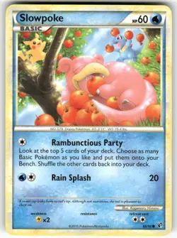 Slowpoke 66/90 Common HGSS Undaunted Pokemon Near Mint - Image 1