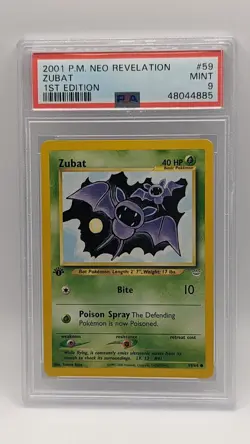 2001 Pokemon 1st Edition Neo Revelation Zubat 59/64 PSA 9 MINT! - Image 1