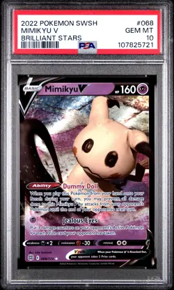 PSA 10 - MIMIKYU V #068 FULL ART - 2022 POKEMON SWORD & SHIELD BRILLIANT STARS - Image 1