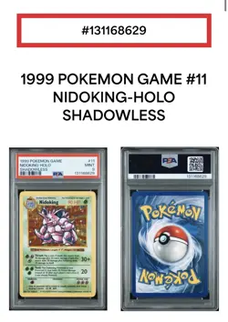 1999 NIDOKING BASE SET SHADOWLESS HOLO RARE #11 PSA 9 MINT POKEMON - Image 5