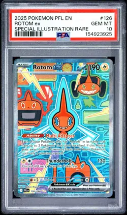 2025 POKEMON PFL EN-PHANTASMAL FLAMES SPECIAL ILLUSTRATION RARE ROTOM EX PSA 10 - Image 1