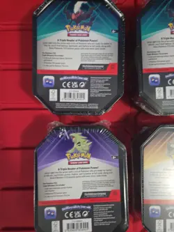 Lot of 6 Triple Whammy Collector Sealed Tin Set Pokemon TCG (18 Booster Packs) - Image 3
