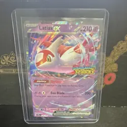 Pokemon TCG Latias ex SV08 Surging Sparks Double Rare Holo 076/091 stamped NM - Image 3