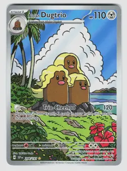 Pokemon Alolan Dugtrio Illustration Rare SV08: Surging Sparks 208/191 NM - Image 1