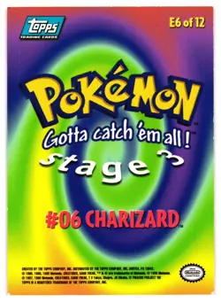 Pokemon Charizard E6 of 12 Movie Edition 06 Topps LP - Image 2