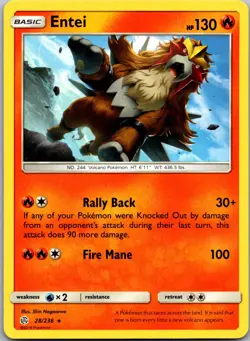 POKEMON ENTEI 28/236 RARE COSMIC ECLIPSE NM/M - Image 1