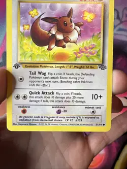 1999 Pokemon Card Fossil 1st Edition Eevee Regular - Image 3