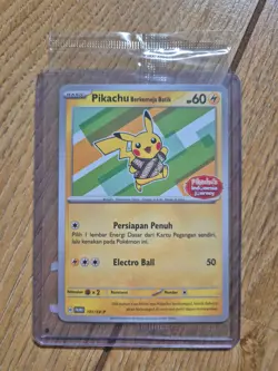 Pokemon TCG official Indonesia Promo Card 101/SV-P Pikachu Batik shirt sealed - Image 1