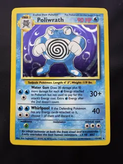 Pokemon Card english Poliwrath 13/102 Holo Base Set Wizards 1999 LP - Image 1