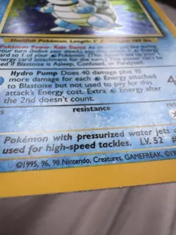 Pokemon Card english Blastoise 2/102 Holo Base Set Wizards 1999 MP - Image 4