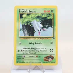 Pokemon TCG - Brock's Zubat 74/132 Gym Heroes Common WOTC - MP - Image 2