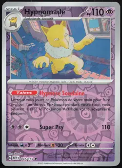 Carte Pokemon Hypnomade 097/165 REVERSE Pokemon 151 Francais - Image 1