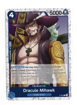 Dracule Mihawk (Pirate Foil) P-081 PR Foil One Piece Premium Booster Vol. 2 NM - Image 1