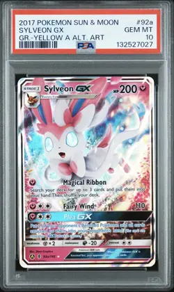 2017 POKEMON SUN & MOON GUARDIANS RISING #92A SYLVEON GX PSA 10 - Image 1