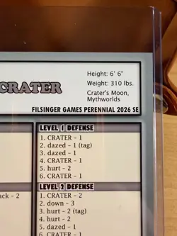 2026 Crater SE Myth Worlds Filsinger Games Champions Of The Galaxy Game Card - Image 4