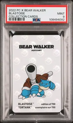 2022 POKEMON CENTER X BEAR WALKER COLLECTION CARDS BLASTOISE PSA 9 - Image 1