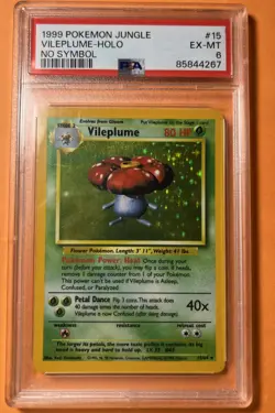 Pokemon Vileplume 15/64 Jungle Holo Rare Unlimited PSA 6 Trading Card - Image 1