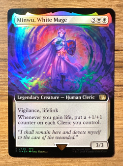 Magic MTG Final Fantasy Minwu, White Mage #430 FIN *FOIL* Extended Art Card - Image 1