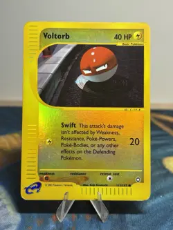 Voltorb 115/147 Aquapolis E Reader Series Pokemon Card 2003 Reverse Holo LP MP - Image 1