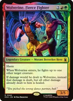 Wolverine, Fierce Fighter Foil Marvel Super Heroes NM MTG - Image 1