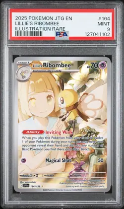 Pokemon TCG Journey Together: Lillie's Ribombee 164/159 PSA 9 - Image 1