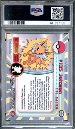 2000 Pokemon Topps Chrome Jolteon #135 PSA 10 Gem Mint MODERN GRADE STUNNER - Image 2