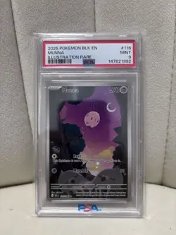 2025 POKEMON BLK EN-BLACK BOLT ILLUSTRATION RARE #116 - MUNNA 116/086 - PSA 9 - Image 1